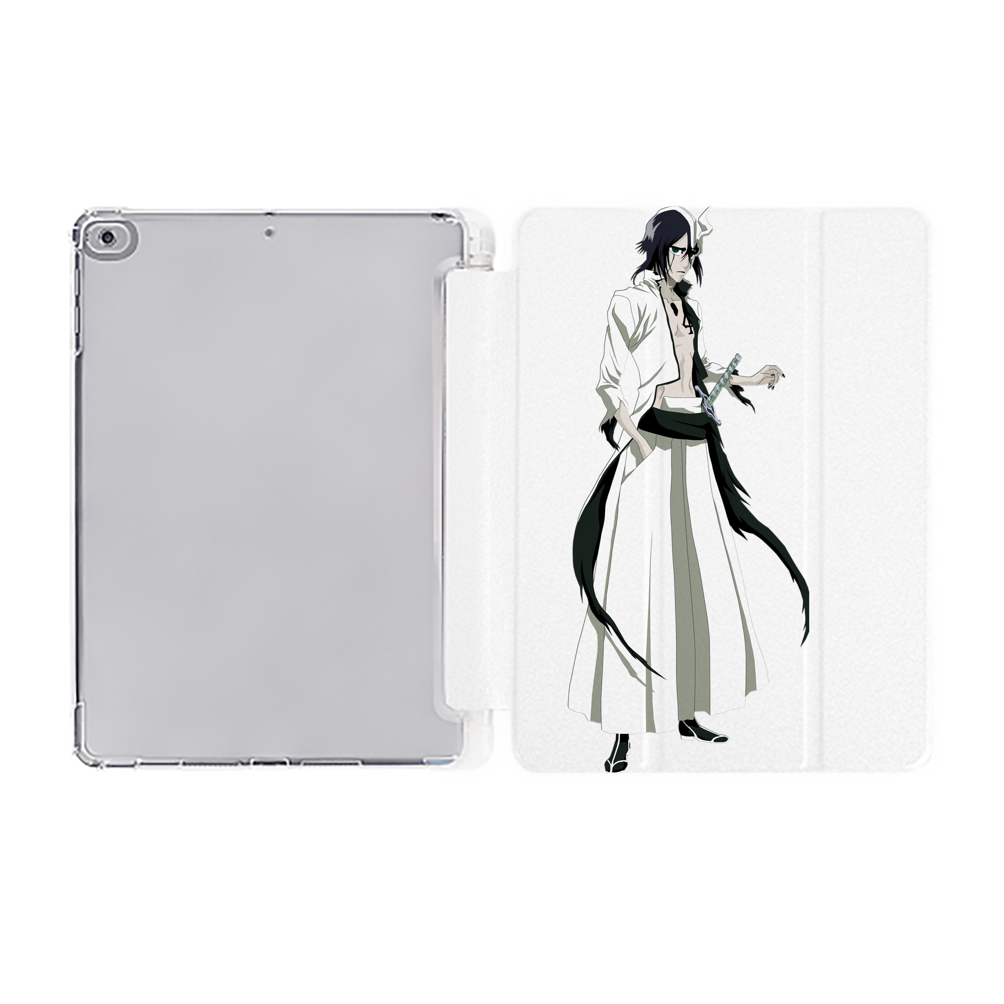 （画像用） ブリーチ ウルキオラ·シファー BLEACH Ulquiorra cifer IPad ケース ペン収納付き 三つ折りスタンド PUレザー×シリコン 対応機種9.5/10.5/10.9インチ